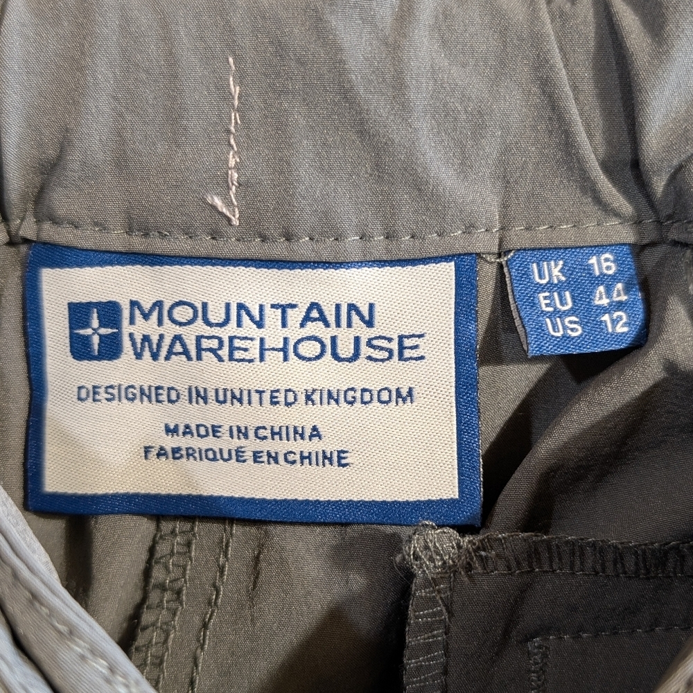 Mountain Warehouse Nylon Hiking Pants Women's 12 Gray Trek Stretch Trousers - Picture 7 of 12